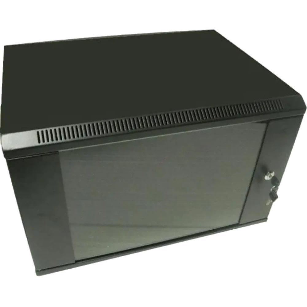 Hypernet WMNC66-9U-FLAT-AC-BLACK Шафа комутаційна настінна 9U 600x600 розбірна, фото 1