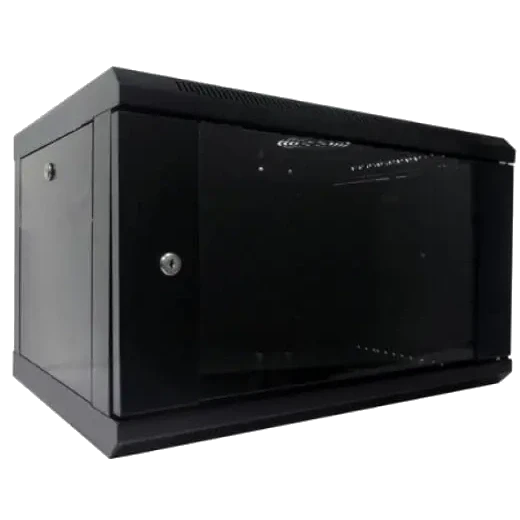 Hypernet WMNC-6U-FLAT-AC-BLACK Шафа коммутаційна настінна 6U 600x450 розбірна, фото 1