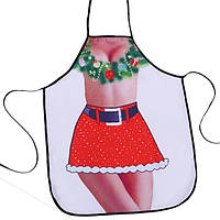 Новорічний фартух з приколом жіночий 75 на 60 см різнобарвний