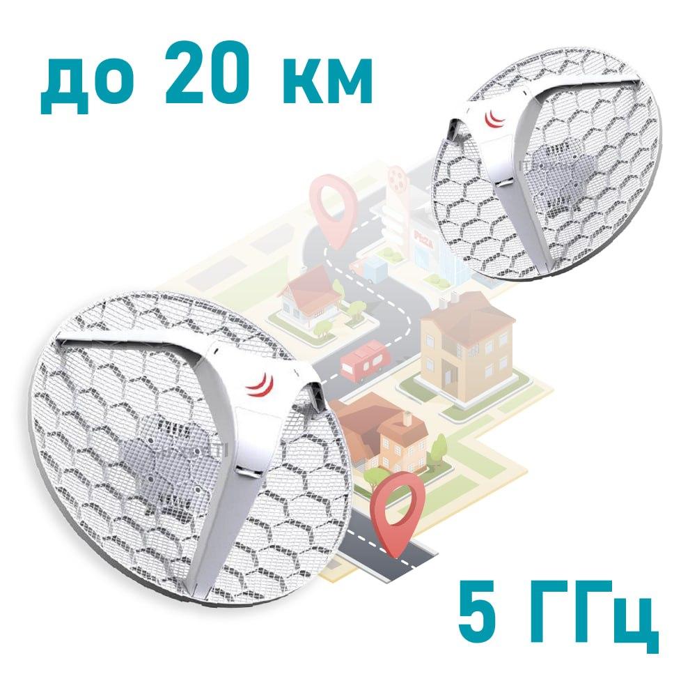 MikroTik LHG HP5 (RBLHG-5HPnD) Зовнішній бездротовий міст 5 ГГц, фото 1