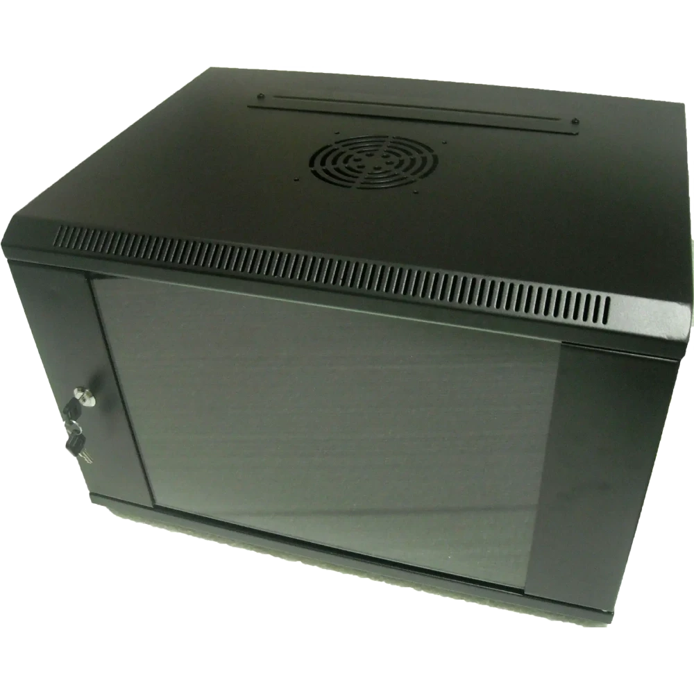 Hypernet WMNC-15U-FLAT-AC-BLACK Шафа коммутаційна настінна 15U 600x450 розбірна, фото 1