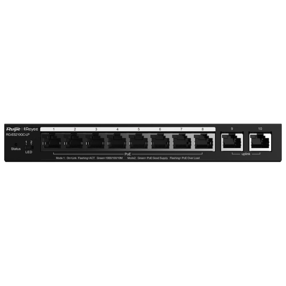 Ruijie Reyee RG-ES210GC-LP PoE Комутатор 10 портів керований, фото 1
