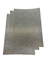 Фоаміран самоклеючий з глітером 20*30см Срібний, 1 шт. арт 8550-2