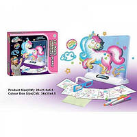 Дошка для малювання YM 16 (48/2) підсвічування, 7 трафаретів, 4 маркери, 3D окуляри, в коробці