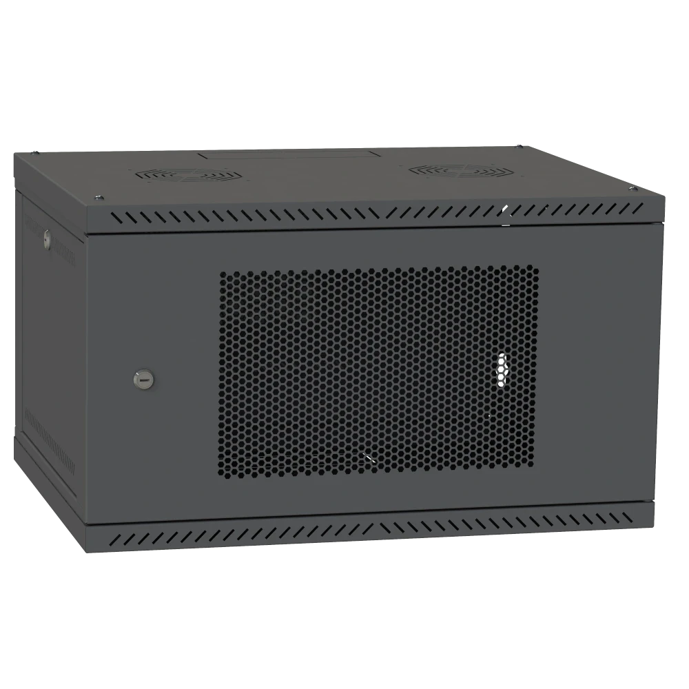IPCOM 4U 600x350 Шафа телекомунікаційна двері перф (RAL9005), фото 1