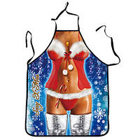 Фартух новорічний з приколом для дівчат 73 на 57 см різнобарвний