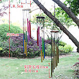 Музика вітру, "12 трубок" великі дзвіночки для музики вітрів, "12 Tube Wind chime". Дерево, алюміній 58 см, фото 2