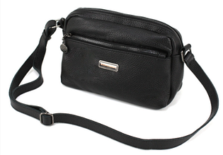 Жіноча шкіряна сумка на плече Borsacomoda чорна