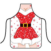 Фартух новорічний з приколом жіночий для свята 75 на 60 см різнобарвний