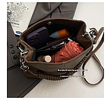 Сумка жіноча маленька чорна з екошкіри 054К, фото 2