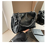 Сумка жіноча маленька чорна з екошкіри 054К, фото 3