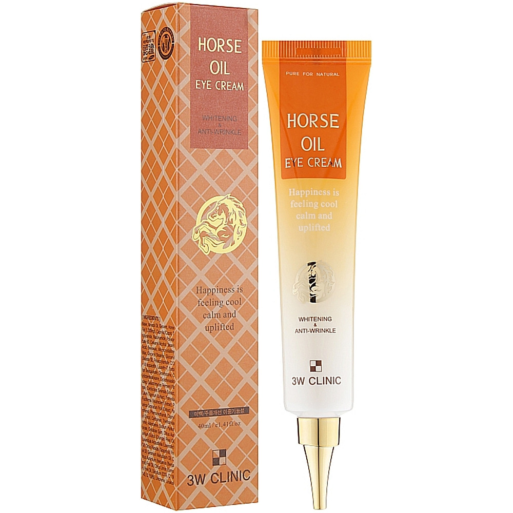 Крем для шкіри навколо очей з кінським жиром 3W Clinic Horse Oil Eye Cream Whitening &Anti-Wrinkle 40 мл, фото 1