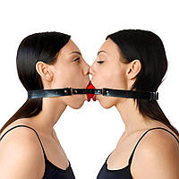 Подвійний кляп Art of Sex - Twins, натуральна шкіра - SO9636