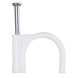 Скоба кабельна кругла 4 мм Біла 100 шт. 09606