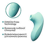 Вакуумний стимулятор Svakom Pulse Lite Neo Seafoam Blue, керується зі смартфона - SO7324, фото 4