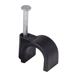 Скоба кабельна кругла 4 мм Чорна 100 шт. 06979