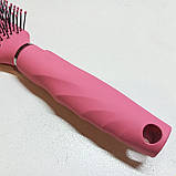 Жіноча щітка гребінець для волосся для дівчинки 23х4см / для укладання волосся / T874372 / рожева, фото 4