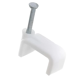 Скоба кабельна плоска 10 мм Біла 100 шт. 16497