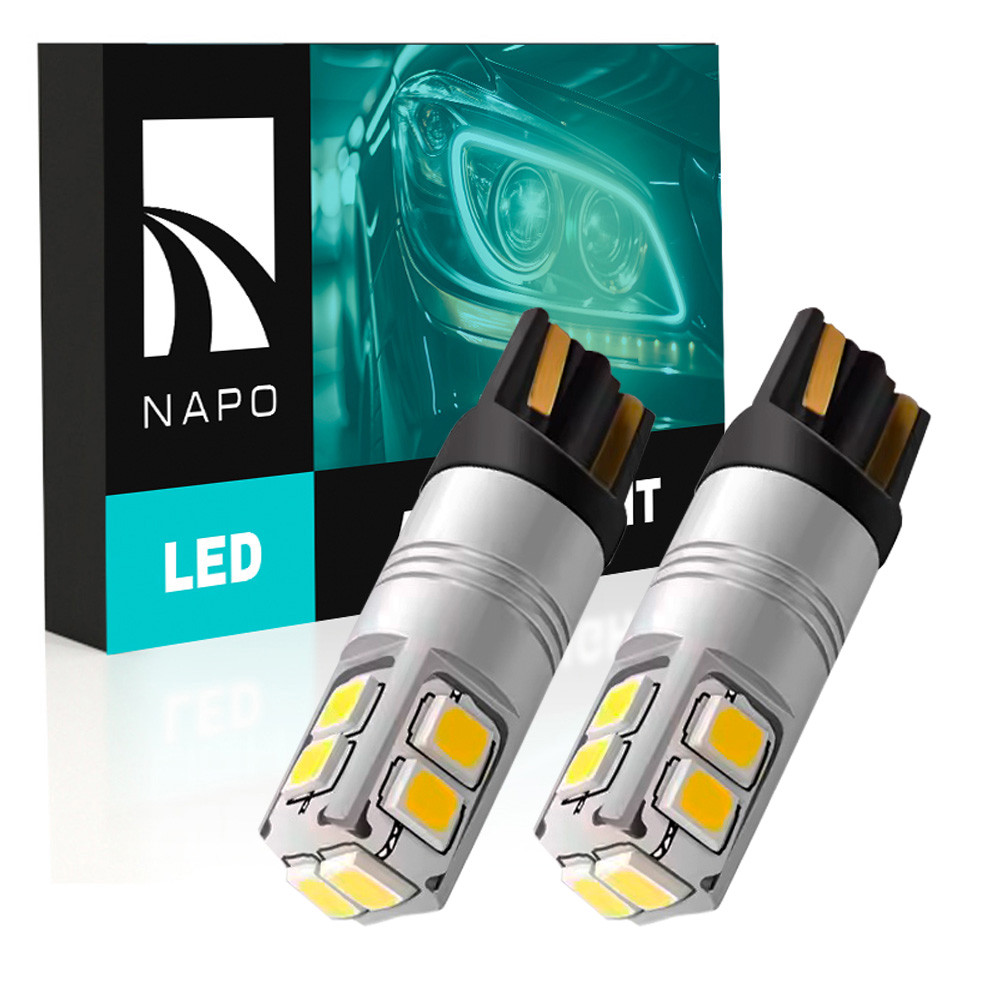Комплект світлодіодних ламп NAPO LED T10-2835-10smd W5W T10 колір світіння білий 2 шт