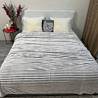 Якісний стильний плед-покривало "Королівський шарпей" двоспальний розмір 200*230 шоколадного кольору.