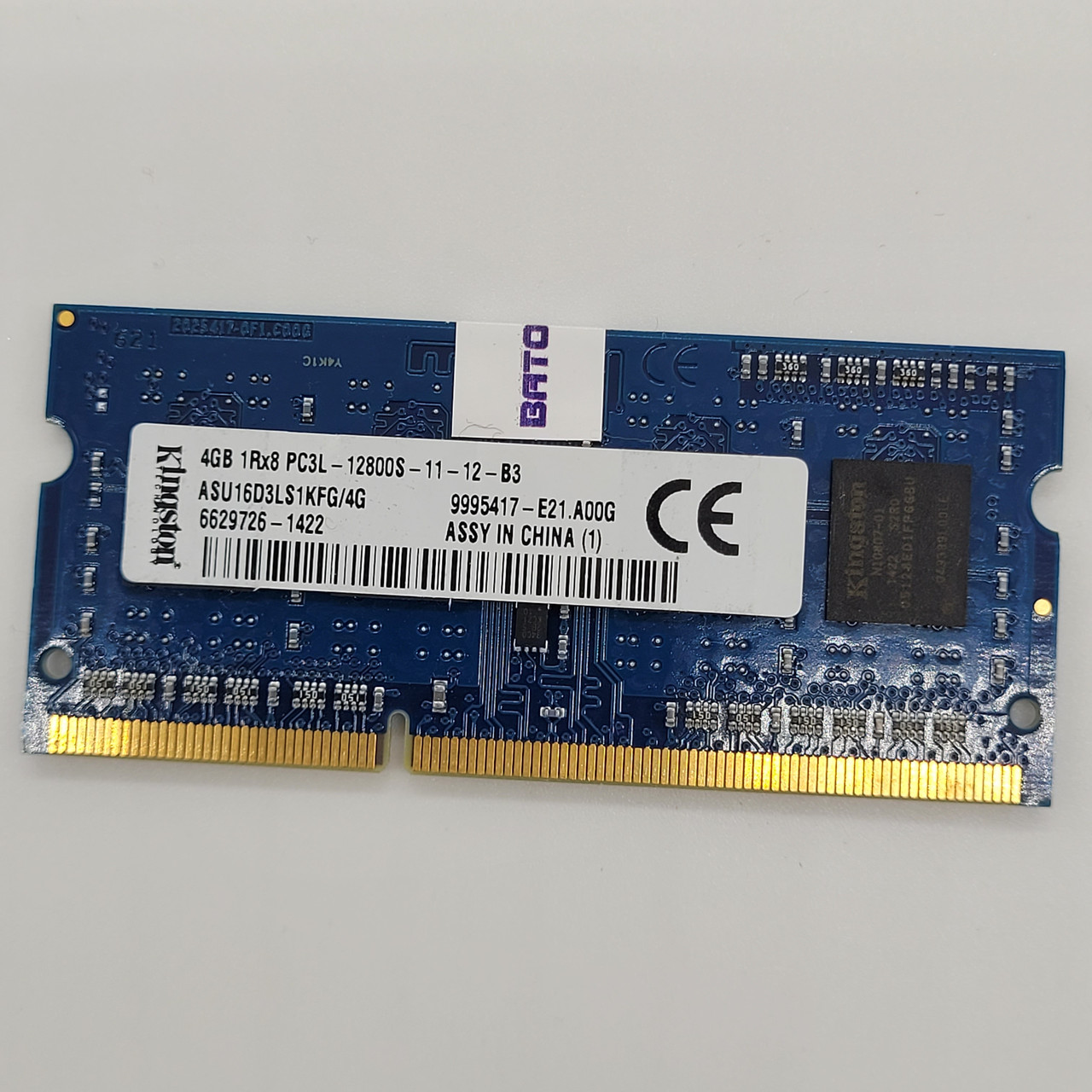 Оперативна пам'ять для ноутбука Kingston SODIMM DDR3L 4Gb 1600MHz PC3L-12800s 1R8 CL11 (ASU16D3LS1KFG/4G) Б/В