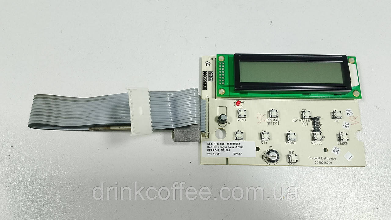 Плата керування з дисплеєм для кавомашини DeLonghi ESAM 3500_10 Magnifica Automatic Cappuccino б/у 5232117900