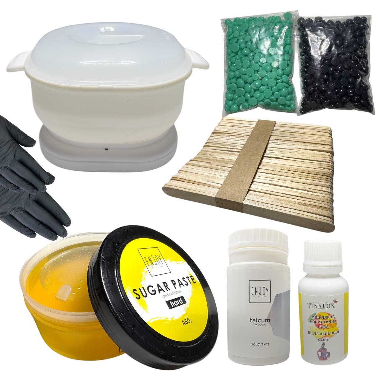 Набір для депіляції з гранульним воском та цукровою пастою (воскоплав силіконовий)