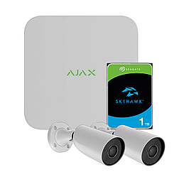Комплект на 2 камери IP-відеоспостереження Ajax BulletCam S25 Video Kit S25 (5 MP/2.8 mm) + HDD 1Tb