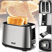 Сталевий тостер RAF на 2 шматочки автоматичної Потужності 750 Вт Ватів, 6 режимів, індикація R-507