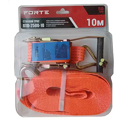 Стяжной трос RTD-2500-10 до 5000кг 50 мм*10 м Forte, фото 1