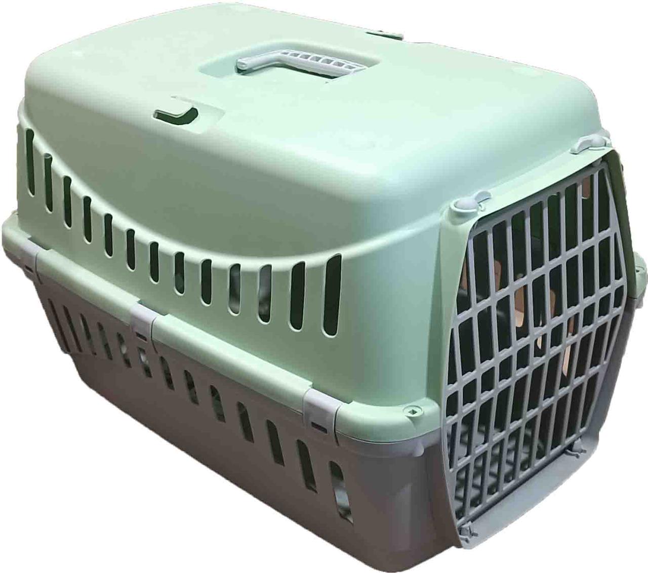 Переноска GIPSY 1 SMALL Light Green для котів та собак до 6 кг з пластиковими дверима 46x31x32h см 276484