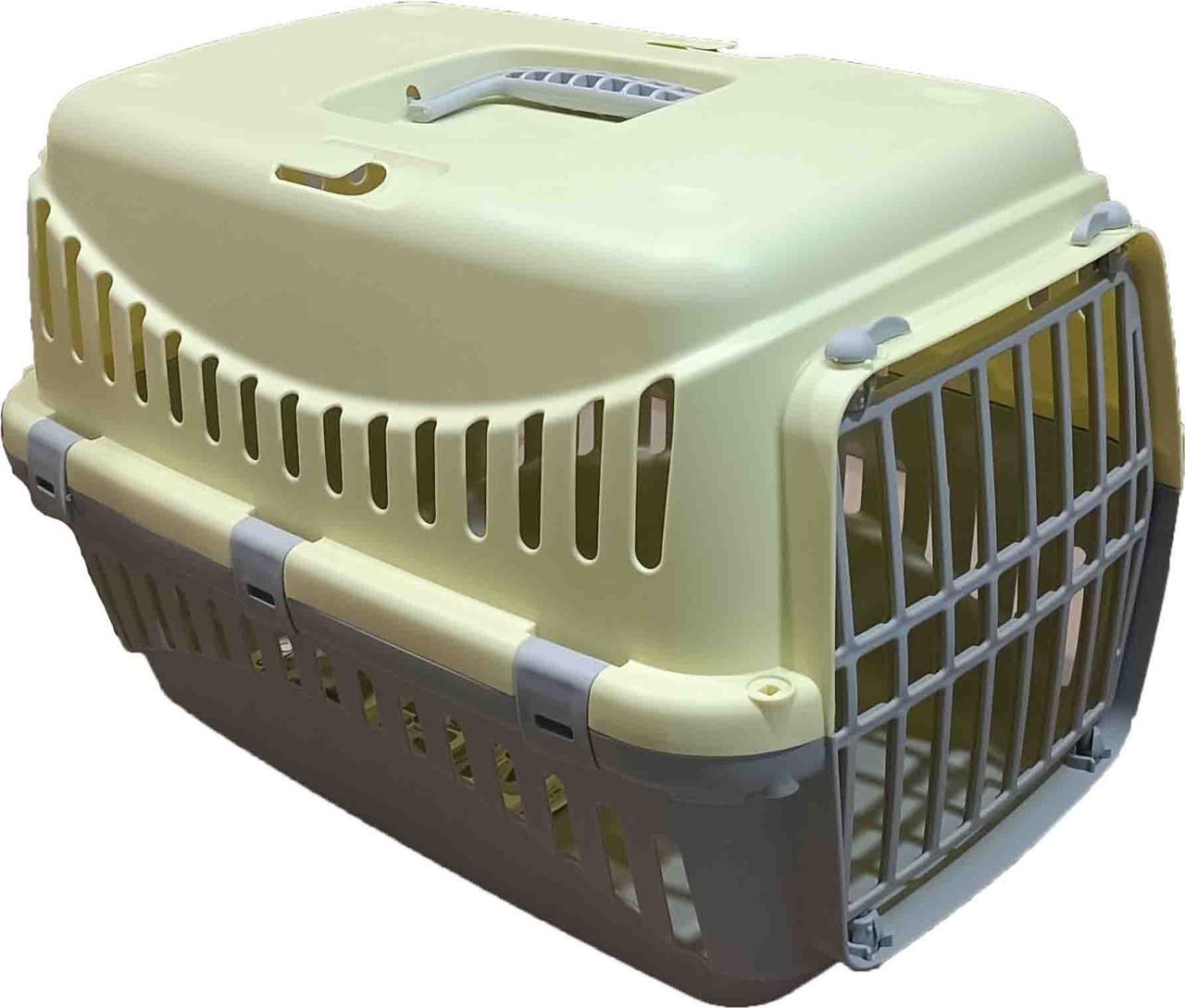 Переноска GIPSY 2 LARGE Yellow для котів і собак до 11 кілограмів з пластиковими дверима, 58x38х38 см жовтий, фото 1