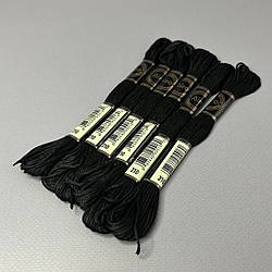 (6 шт по 8м) Набір муліне Airo (нитки для вишивання) - чорний