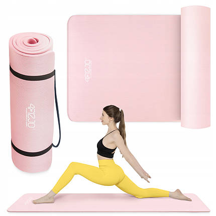 Килимок (мат) спортивний 4FIZJO NBR 180 x 60 x 1 см для йоги та фітнесу 4FJ0372 Pink Poland, фото 1