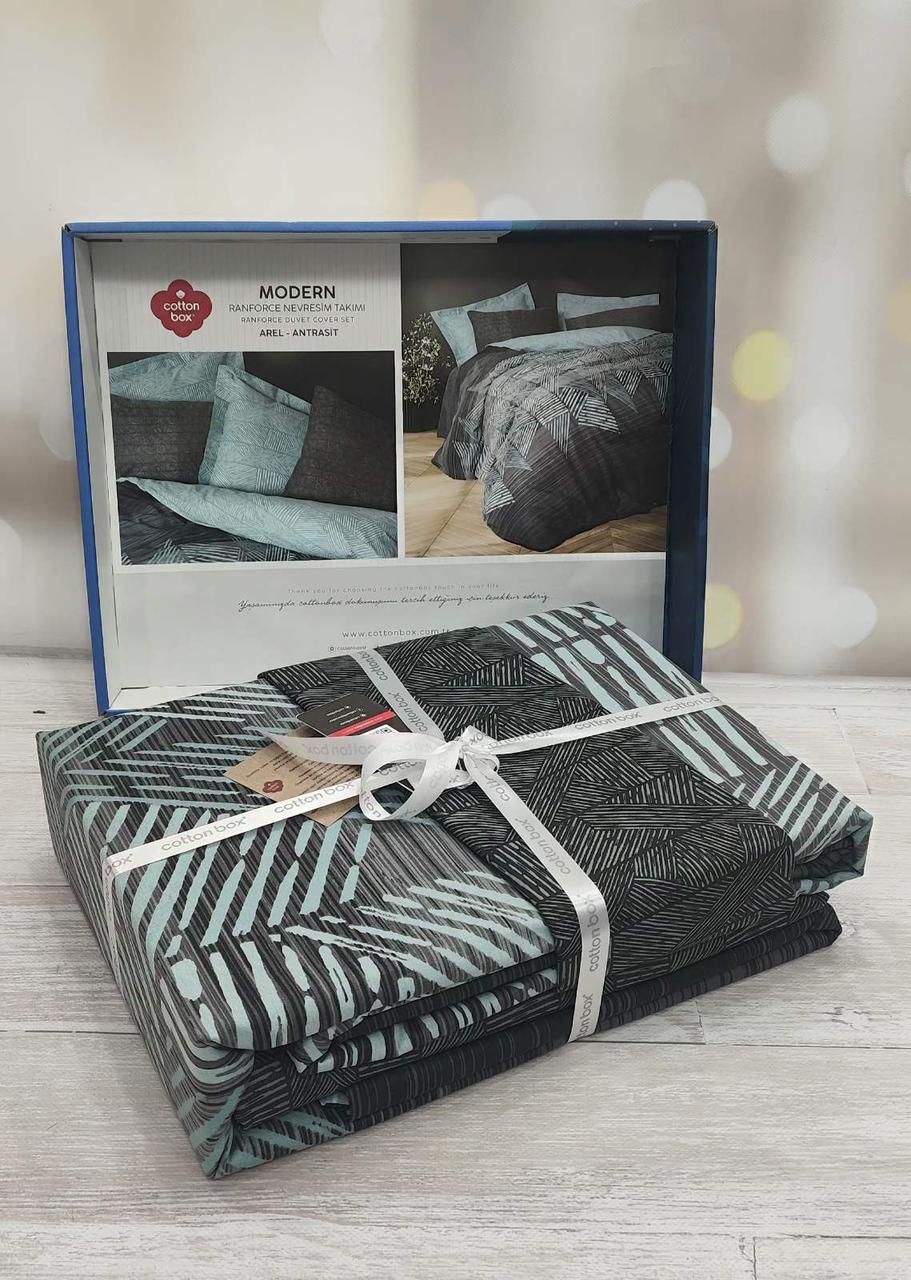 Постільна білизна ранфорс євро розмір 200 на 220 см Cotton box Modern Arel, фото 1
