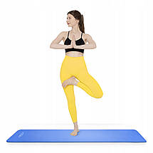 Килимок (мат) спортивний 4FIZJO NBR 180 x 60 x 1 см для йоги та фітнесу 4FJ0432 Navy Blue Poland, фото 4