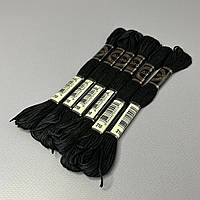 (6 шт по 8м) Набір муліне Airo (нитки для вишивання) - чорний