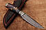 Ніж мисливський Сатурн 2 ручної роботи з мозаїчної дамаської сталі 60 HRC, зі шкіряним чохлом у комплекті, фото 2