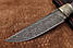 Ніж мисливський Сатурн 2 ручної роботи з мозаїчної дамаської сталі 60 HRC, зі шкіряним чохлом у комплекті, фото 3