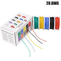 .Набір дротів Set №1 у м'якій силіконовій термостійкій ізоляції 28 AWG 5 кольорів по 10 м