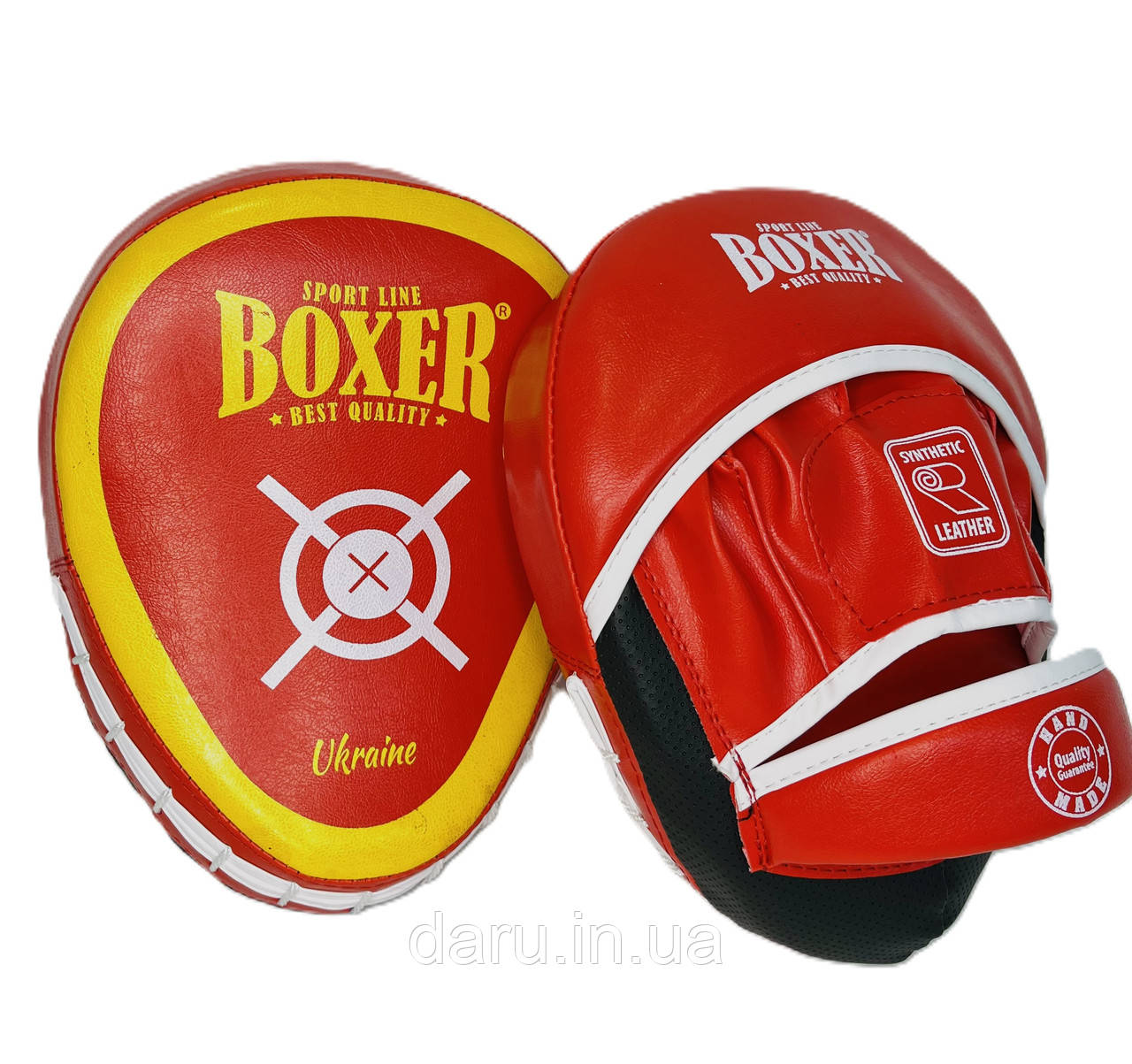 Боксерські лапи ергономічні шкірвініл Boxer Sport Line