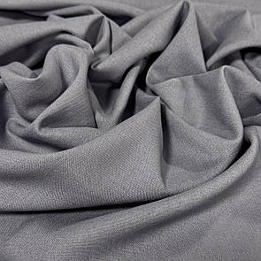 Лляна тканина однотон натуральна бавовна з віскозою 140 см Сірий
