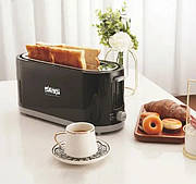 Тостер DSP XXL на 4 тости, 6 рівнів просмаження, потужний 1400 ватів, стоп кнопка Чорний (KC2046)