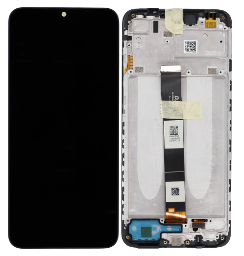 Дисплей (экран) для Xiaomi Redmi 9A/9C + тачскрин, черный, с передней панелью, оригинал