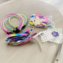 Набір для створення прикрас (6 обручів, кольорові стрічки, прикраси) [tsi257714-TSI], фото 2