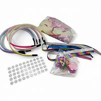 Набір для створення прикрас (6 обручів, кольорові стрічки, прикраси) [tsi257715-TSI], фото 2