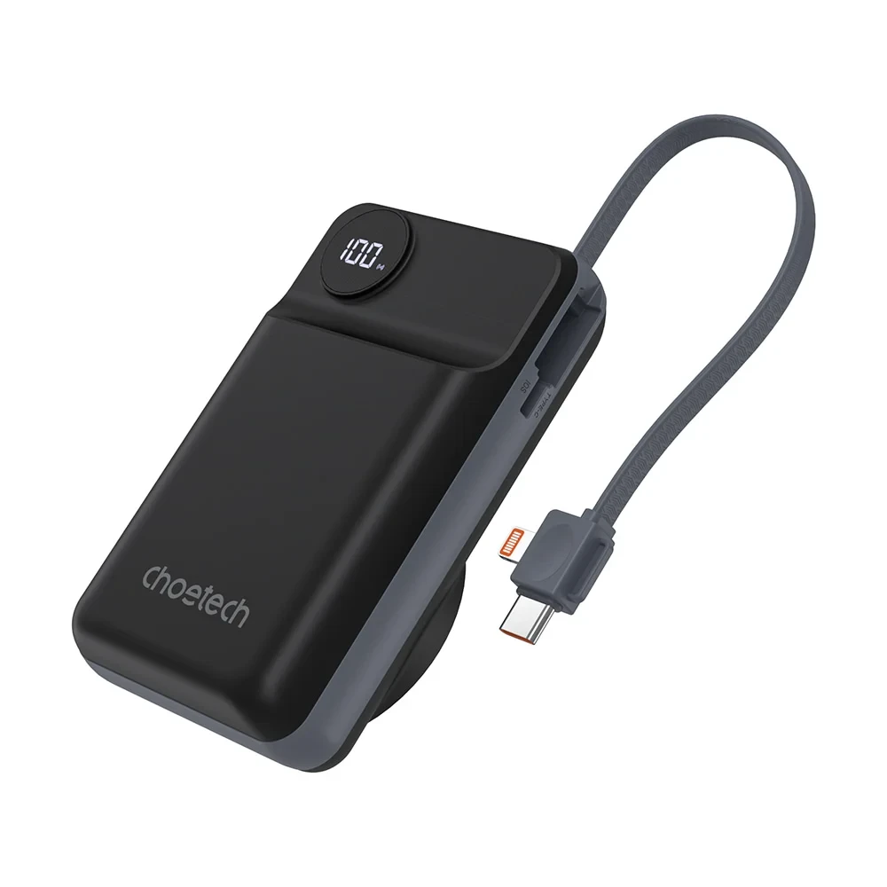 Повербанк 20000mAh Choetech B696 Black QC3.0 PD3.0 бездротова зарядка смартфонів та Apple Watch (43-00132), фото 1