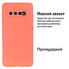 Чохол Silicone case для Samsung S10 Plus (08) Peach жовтогарячий, фото 2