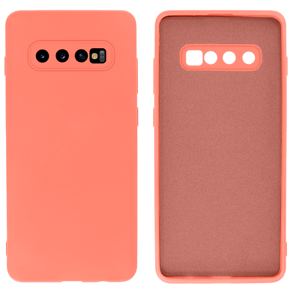 Чохол Silicone case для Samsung S10 Plus (08) Peach жовтогарячий, фото 1