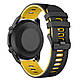 Ремінець силіконовий для годинника 22 мм чорний з жовтим, фото 2